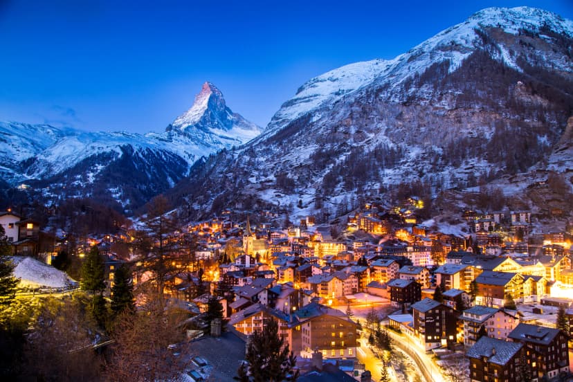 Sunrise over the Matterhorn in Zermatt, Switzerland