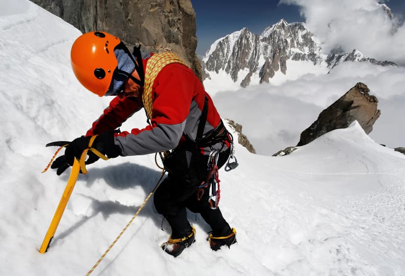  Alpinist climbing in Haute Savoie, France