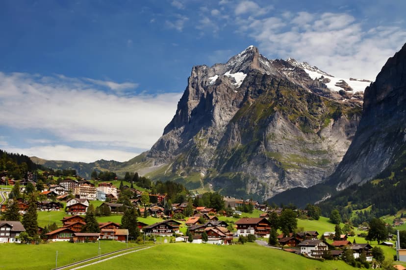 Grindelwald Village in Berner Oberland, Switzerland