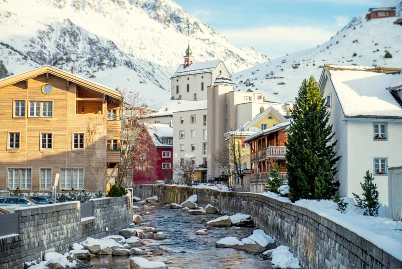 Swiss Mountain village in Winter - Andermatt