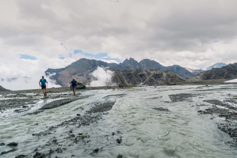 hiking in the mountains