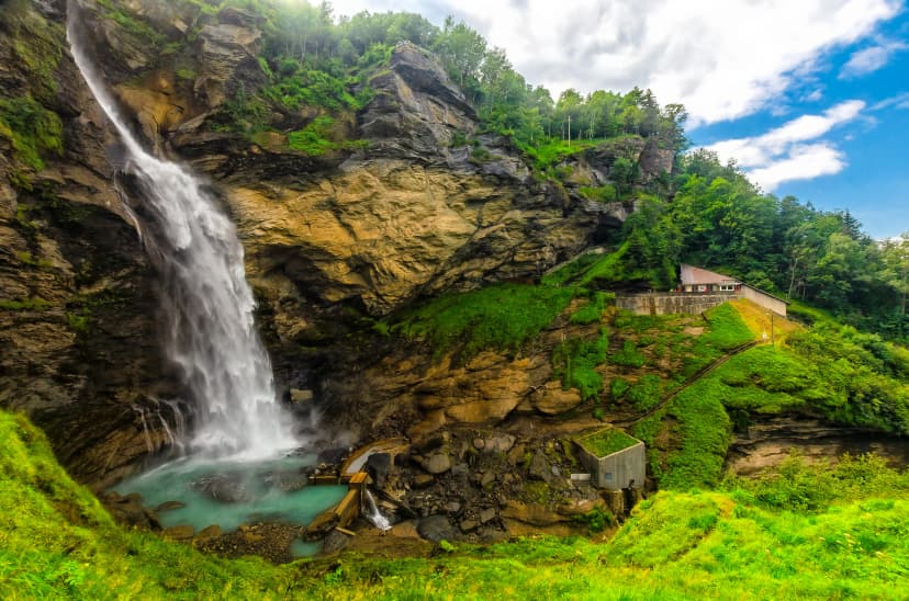 Wasserfall Reichenbachfall im Kanton Bern, Schweiz