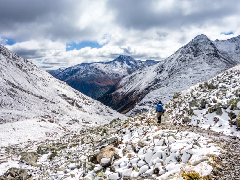 über die Alpen nach Italien, Scalettapass, Graubünden, Schweiz