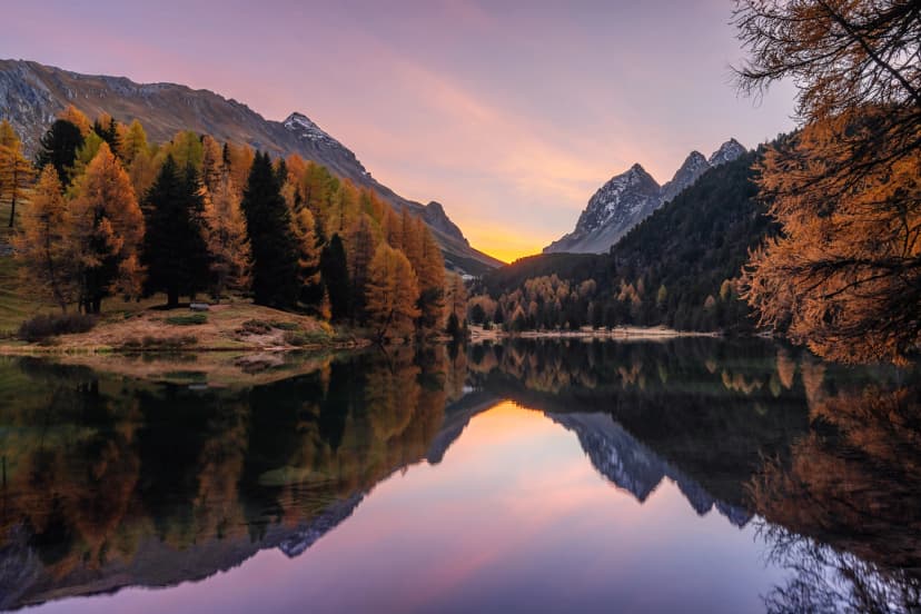 Switzerland Lake at sunrise