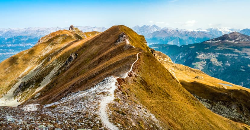 Bergpanorama Wallis, Alpen im Valais, la Brinta, von Vercorin nach Grimnetz, Eifischtal, Schweiz, Europa