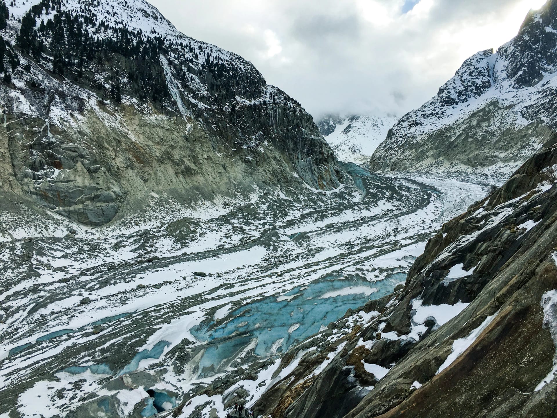 The incredible Mont Blanc glacier with its moraine