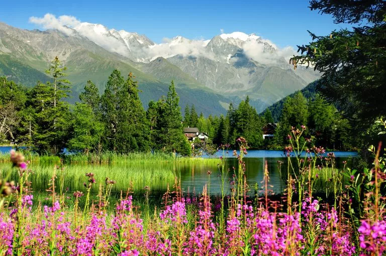 Champex a charming village surrounded by mountains and a lake