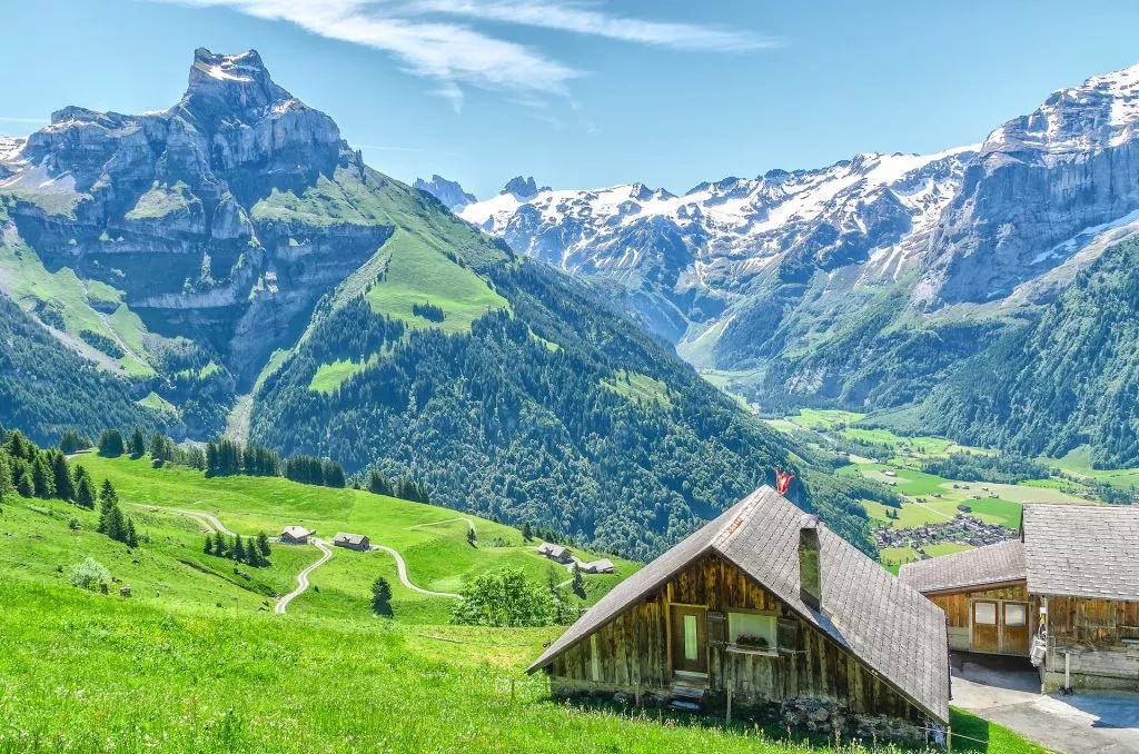 Houses in the Swiss village of the Engelberg resort