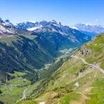 Klausenpass mountain road connecting cantons Uri and Glarus