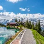 Shonegg lake with alps in the background