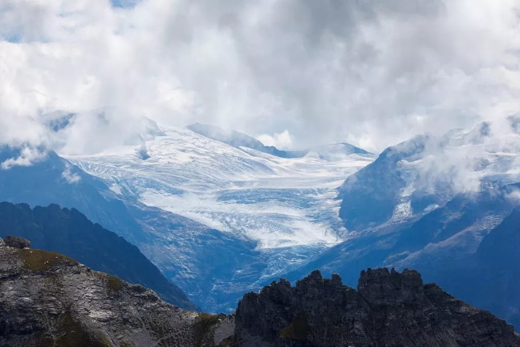 View from Balmeregghorn towards Steingletscher