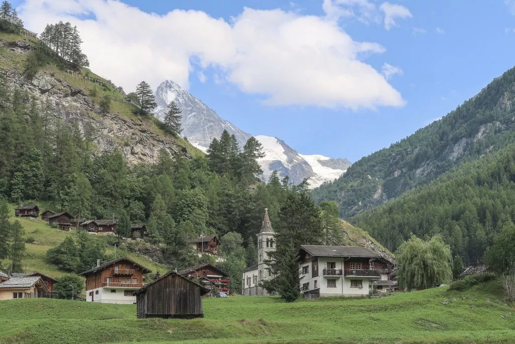 View of a small village Les Hauderes