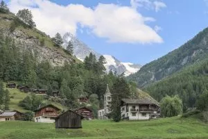 View of a small village Les Hauderes