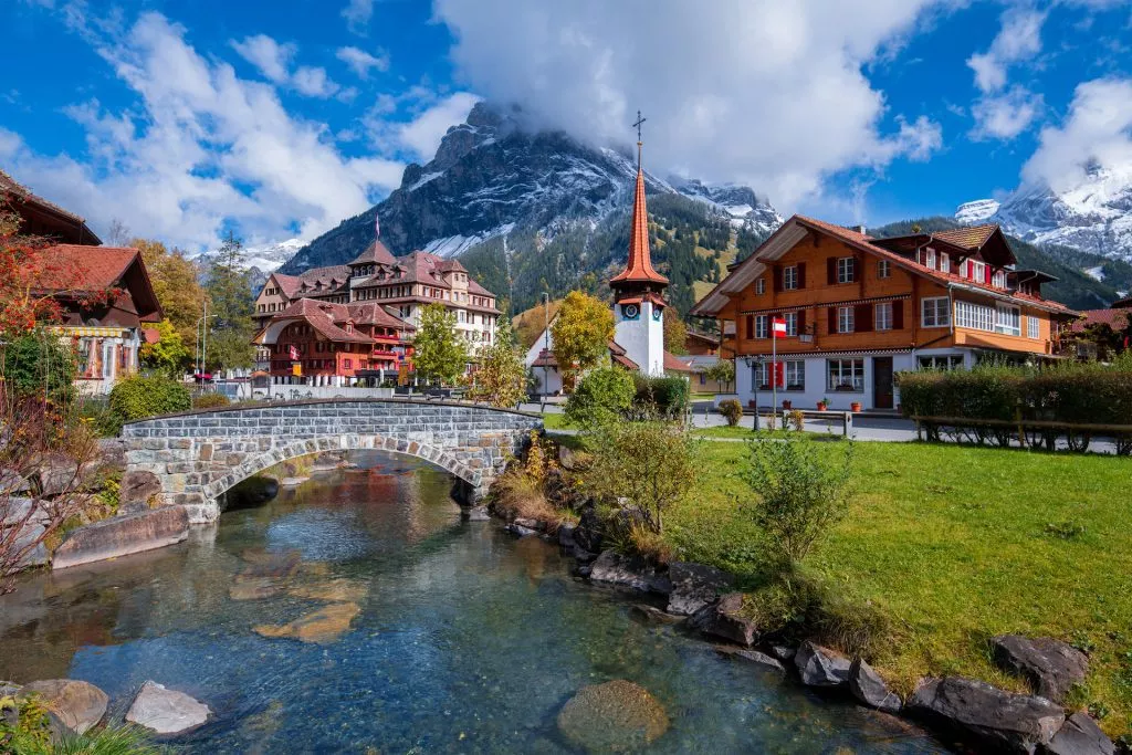 Village Kandersteg and the mountain Dundenhorn