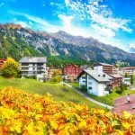 Wengen with Jungfrau Mountain and Lauterbrunnen Valley on background