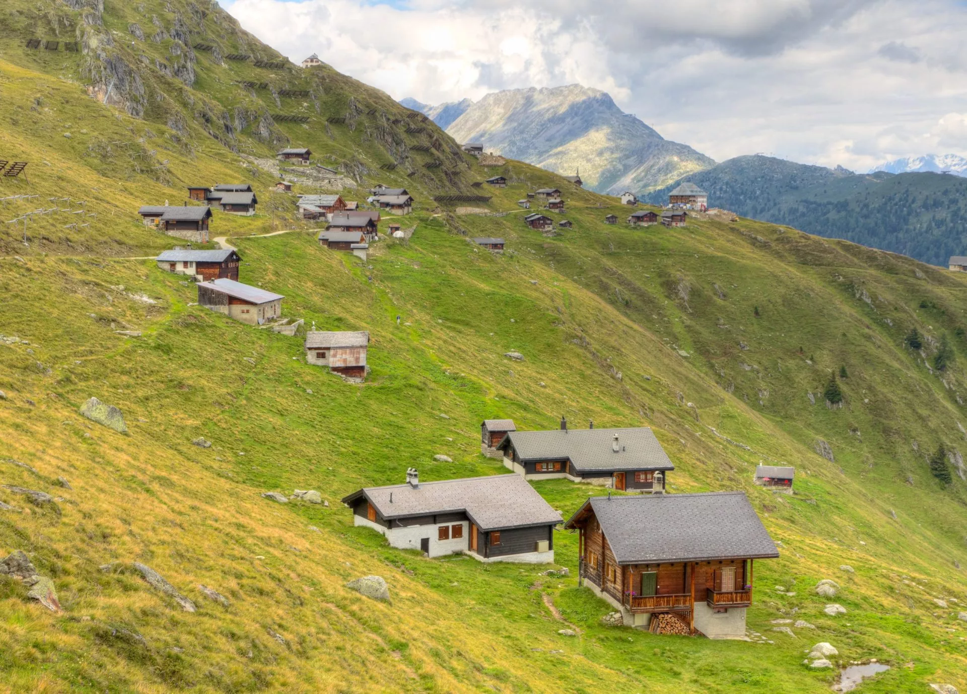 chalets at the mountain village of belalp