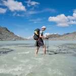 Crossing of a glacial stream