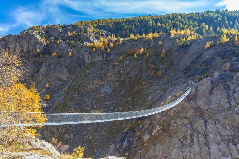 hanging bridge leading from belalp to riederalp