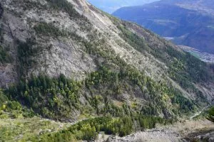 hiking high above the valley