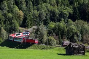 hop on a train in fiesch