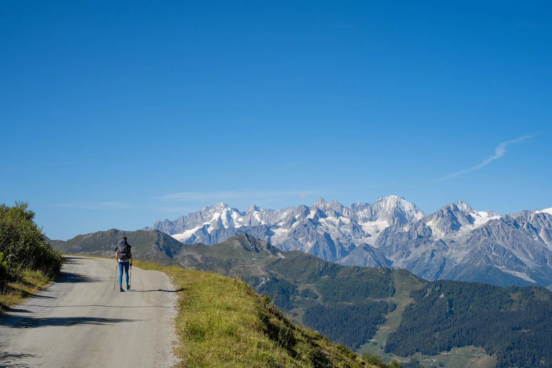Några av de sista vyerna över Mont Blanc-massivet