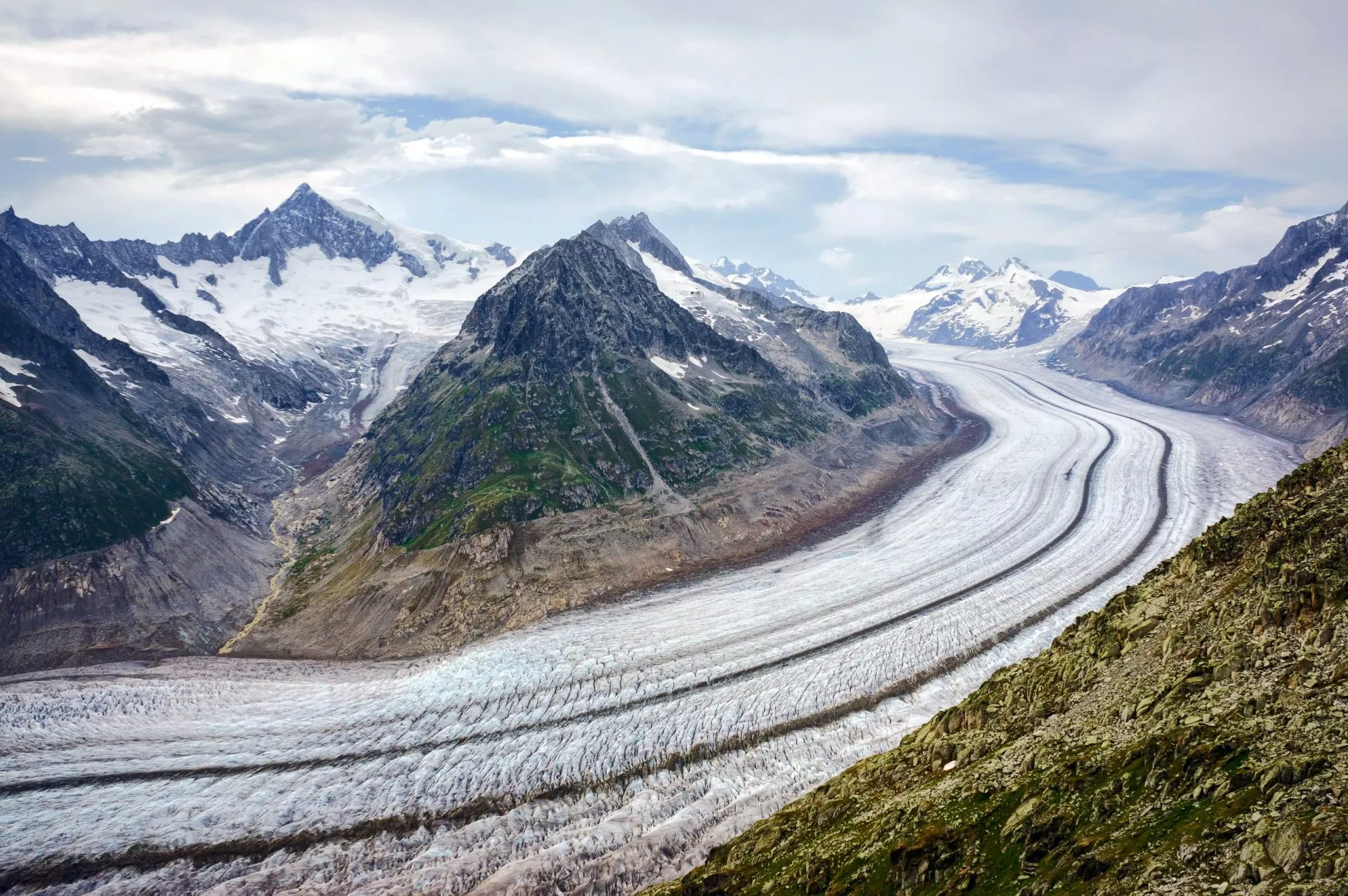 de grootste gletsjer in europa is de aletschgletsjer
