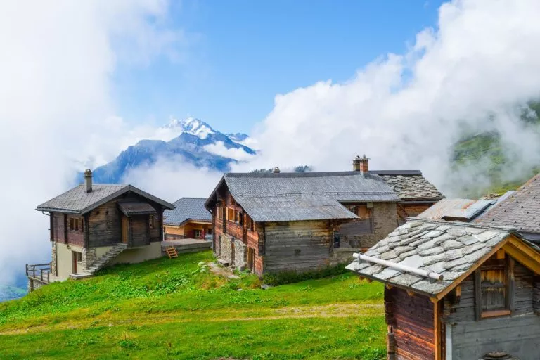 traditional swiss mountain village of belalp