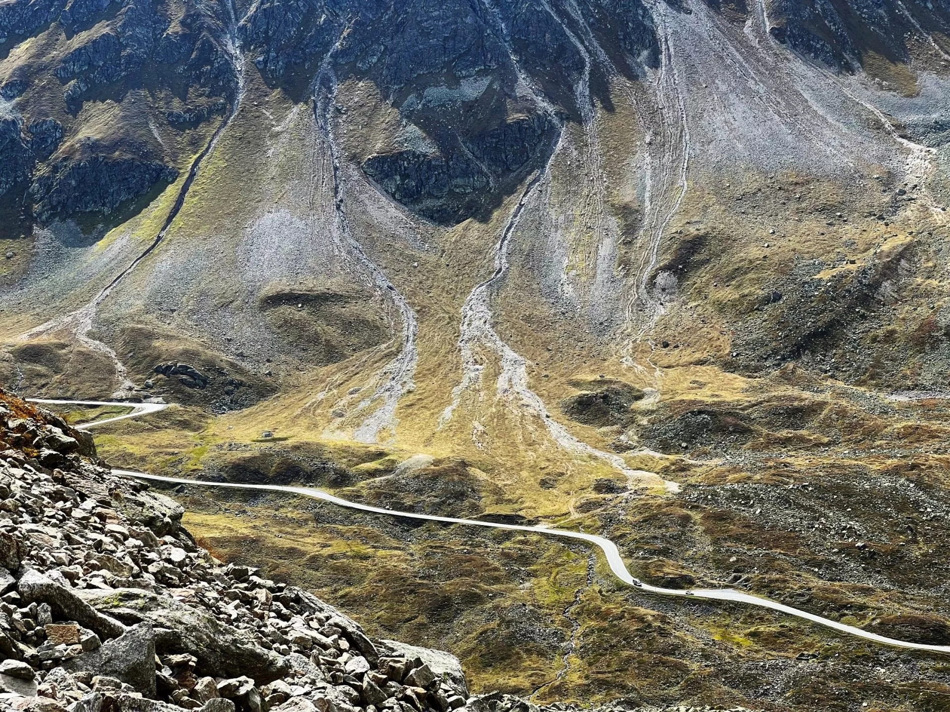 view of the road to fluela pass
